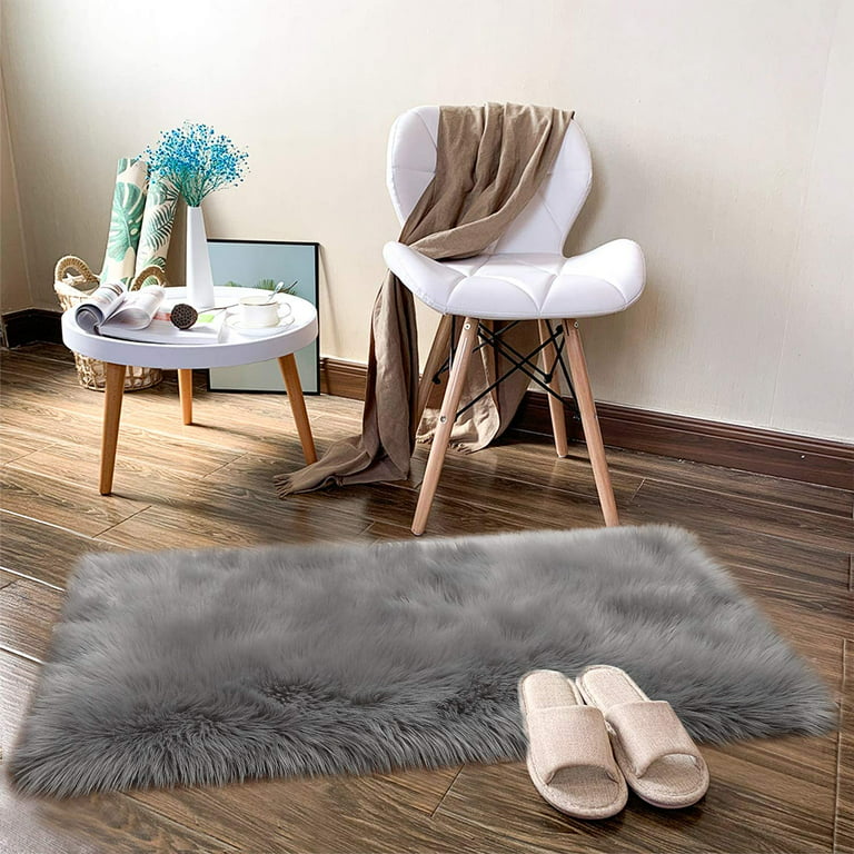 Lochas Soft Fluffy Rugs Faux Sheepskin Area Rug for Bedroom Living
