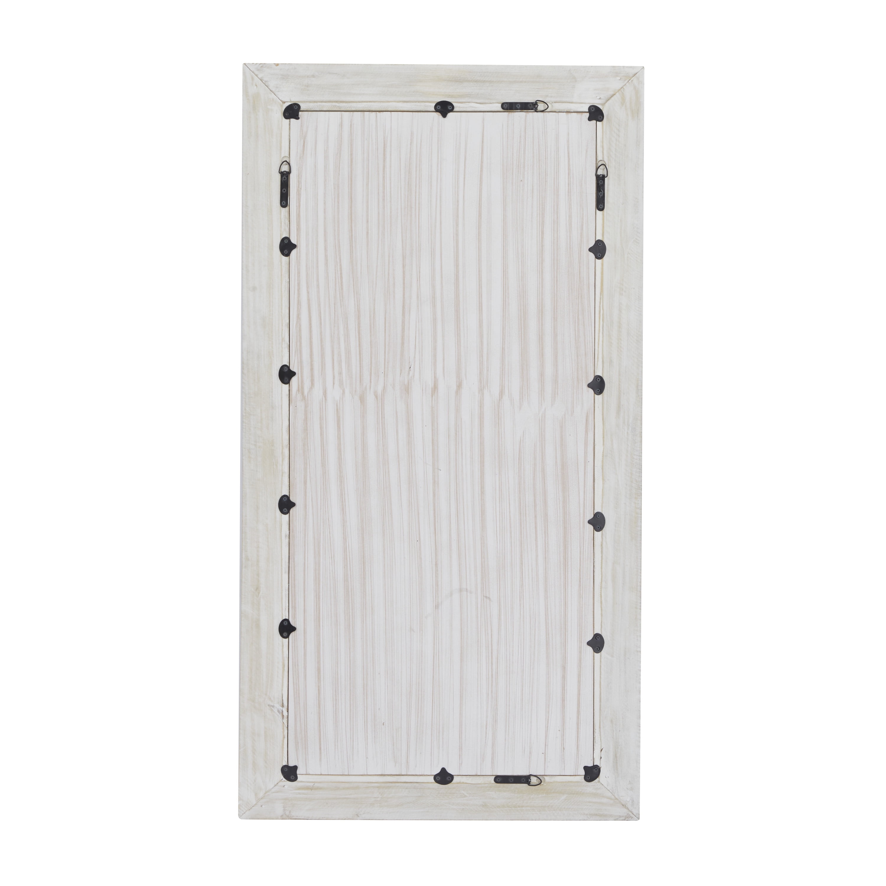 DecMode 32" x 60" Blue Carved Floral Wall Mirror