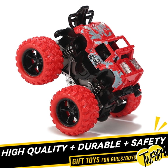 Twfbrm Truck Toys - Friction Powered Push and Go Toy Cars,Car Toy Set Stunt Toy Vehicles,Christmas Birthday Gifts Party Supplies for 2 3 4 Year Old Boys and Girls