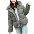 thumbnail image 4 of CENGNIAN No Boundaries Ladies Hooded Quilted Lightweight Coats,Women's Winter Short Outerwear,Waterproof Packable Outerwear For Women,Dark Gray,Size L, 4 of 6