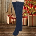 thumbnail image 6 of Penkiiy Over Knee High Fuzzy Socks Plush Slipper Stockings Furry Long Leg Warmers Winter Home Sleeping Socks Leg Warmers for Women Navy, 6 of 6