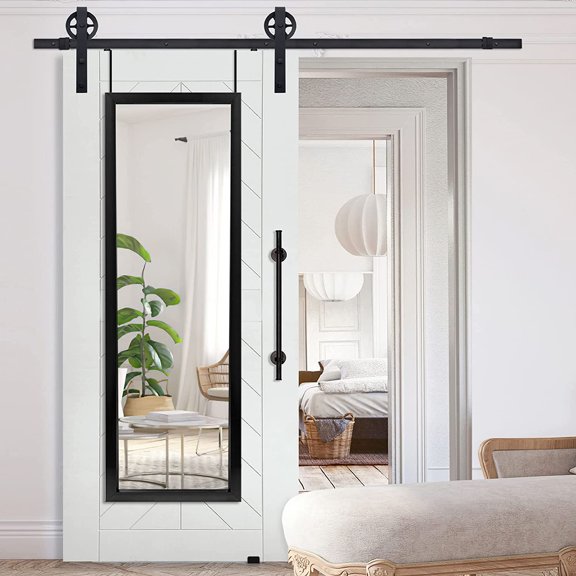 ZXNYH Full Length Mirror, 55"x20" Full Body Mirror with Stand Floor Mirror Full Length Standing Mirror Wall-Mounted Mirror Hanging or Leaning Against Wall Aluminum Alloy Thin Frame (White)
