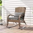 thumbnail image 3 of Outsunny Outdoor Wicker Adirondack Rocking Chair with Seat Cushion Pillow, 3 of 10