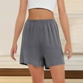 thumbnail image 6 of Yubnlvae Plus Size Paperbag Waist Shorts - Women's Summer Elastic Waist Shorts, Trendy Wide Leg Design for Curvy Figures (Grey | 5XL), 6 of 7