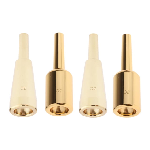 Paquete de 4 boquillas para trompeta Hugo Boquilla de trompeta 3c dorados
