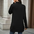 thumbnail image 5 of Zedker Women's Tunic Tops Long Sleeve Mock Turtle Neck T Shirt Loose Fit Dressy Casual Textured Pullover Shirts with Side Split Black L, 5 of 9