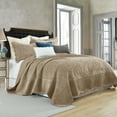 thumbnail image 3 of 3 Pcs Luxury Velvet Oversized Embroidery Quilted Quilt Set  Soft and Plush Bedding Set  Includes Quilt and Shams All-Season Comforter, 3 of 10