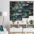thumbnail image 5 of Designart 'Fractal Blue Flowers Pattern' Floral Art Print on Natural Pine Wood, 5 of 5