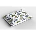thumbnail image 2 of Ambesonne Cars Pillow Sham 2 Pack, Hand Drawn Monster Truck, 30"x20", Yellow Lavender Blue, 2 of 3