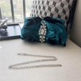 thumbnail image 3 of Bolso bandolera con cadena, bolso de seda plisado, bolso de mano para noche, bolso de mano para graduación, 3 of 5