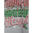 thumbnail image 5 of Hybrid Juniors Thankful Grateful Blessed Holiday Sweatshirt with Glitter, 5 of 6