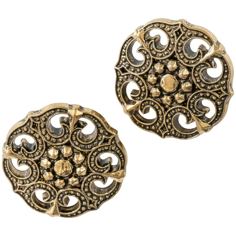 Le Bouton Gold 3/4 Round Shank Buttons, 3 Pieces