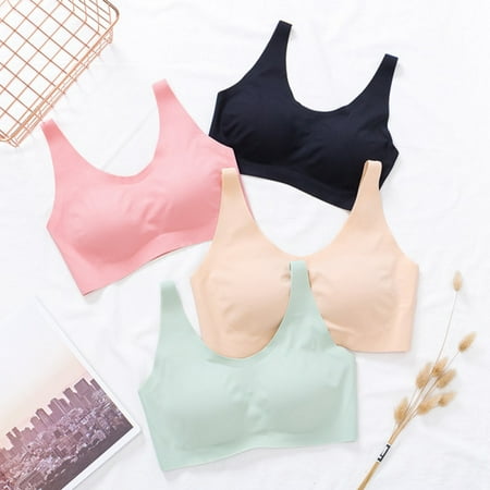 

Feiona-4ps Seamless Bra Wireless Bra Gathers Pad Push Up Brassiere Bra Vest Comfortable Bralette