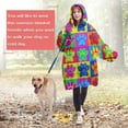 thumbnail image 4 of Colorful Dog Paw Footprint Wearable Oversized Blanket,Wearable Blanket Hoodie for Adults,Cozy Hooded Blankets with Super Pockets,Super Warm Fuzzy Pullover for Women & Men, 4 of 6
