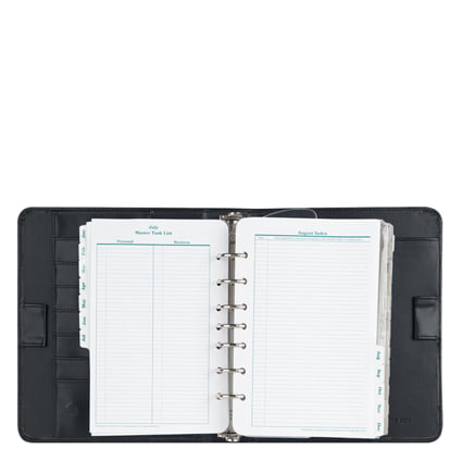 Classic Simulated Leather Open Binder w/Undated Planner -