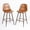 Cognac Faux, variant on Homy Casa 26" Swivel Counter Height Bar Stools, Set of 2, Beige Fabric, Wood-Look Metal Legs