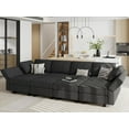 thumbnail image 3 of Belffin Modular Convertible Sleeper Sofa Sectional Couch Bed For Living Room With Storage,Black, 3 of 7