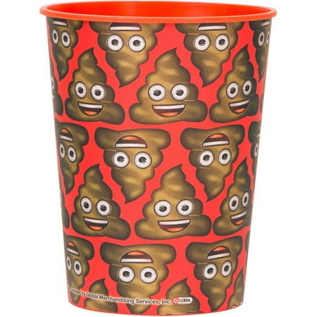 Unique Industries Poop Emoji Plastic Cup, 16oz