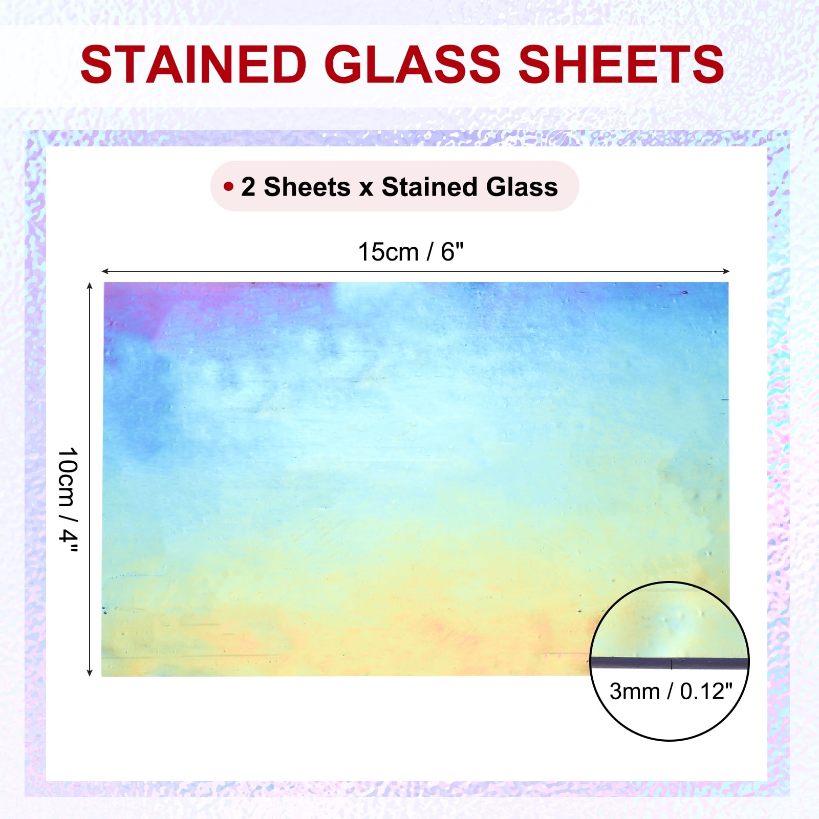 Uxcell 4 x 6" Stained Glass Sheets 2 Sheets Art Glass Dark Blue Fantasy
