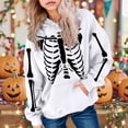thumbnail image 2 of Wonitaaizi Girl Kids Halloween Hoodie with Pocket Skeleton Print Funny Pullover Oversized Sweatshirt for Girl (3-4 Years,White), 2 of 5