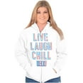 thumbnail image 3 of Live Laugh Chill Icee Logo Retro Unisex Plus Size Zip Hoodie Brisco Brands 4X, 3 of 5