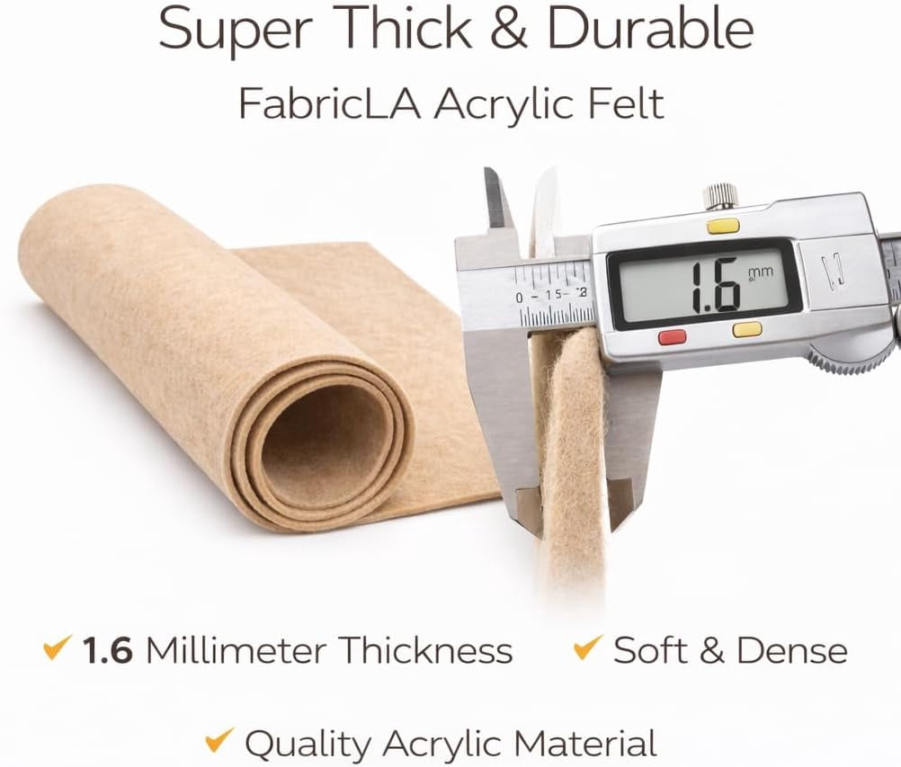 FabricLA Acrylic Felt Fabric | Soft, Non-Stiff Material | 72” Wide, 1.6mm Thick | Felt by The Yard for Crafts, Sewing, Padding & DIY Projects | 50 Yards Bolt (Royal Blue A15)