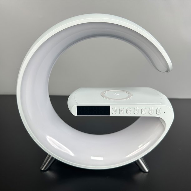 Cargador inalámbrico Atmósfera Luz Atenuación Despertador Reloj Lámpara de escritorio Regalo (Blanco EE. UU.) Hugtrwg Para estrenar