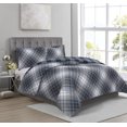 thumbnail image 1 of 3 Pieces Comforter Set Bias Plaid Dust Blue, 1 of 1