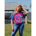 thumbnail image 2 of Happy Inside Spray Drip Ink Tie Dye Spiral Women -Image by Shutterstock, Female x-Large, 2 of 4
