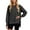 Dark Gray, variant on EDFBUYKRS Female Long Sleeve Sweatshirt Women's Zip Neck Wrap Pullover Sweatshirt with Pockets Size S