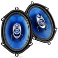 thumbnail image 1 of Parlantes de sonido para automóvil Pyle de 5” x 7” (par) - Cono de inyección de polietileno azul mejorado 3 vías 300 vatios con envolvente de caucho de butilo no fatigante Respuesta de frecuencia de 8, 1 of 5