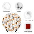 thumbnail image 4 of Yiaed Cute Dog Print Bone China Decorative Plate Ceramic Dinner Plates Art Crafts with Display Stand-7in, 4 of 6