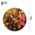thumbnail image 2 of 14 Inch Wall Clock Battery Operated Silent Clock Decorative for Office, Kitchen, Outdoor, Living Room，Beautiful Breast Cancer Ribbon Banner Shiny Luxury Adorable, 2 of 4
