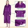 thumbnail image 4 of PAVILIA Womens Housecoat Zip Robe, Fleece Zip Up Front Robe Bathrobe, Plush Warm Zipper House Coat Lounger for Women Ladies Elderly with Satin Trim, Pockets, Long - Purple (Small/Medium), 4 of 10