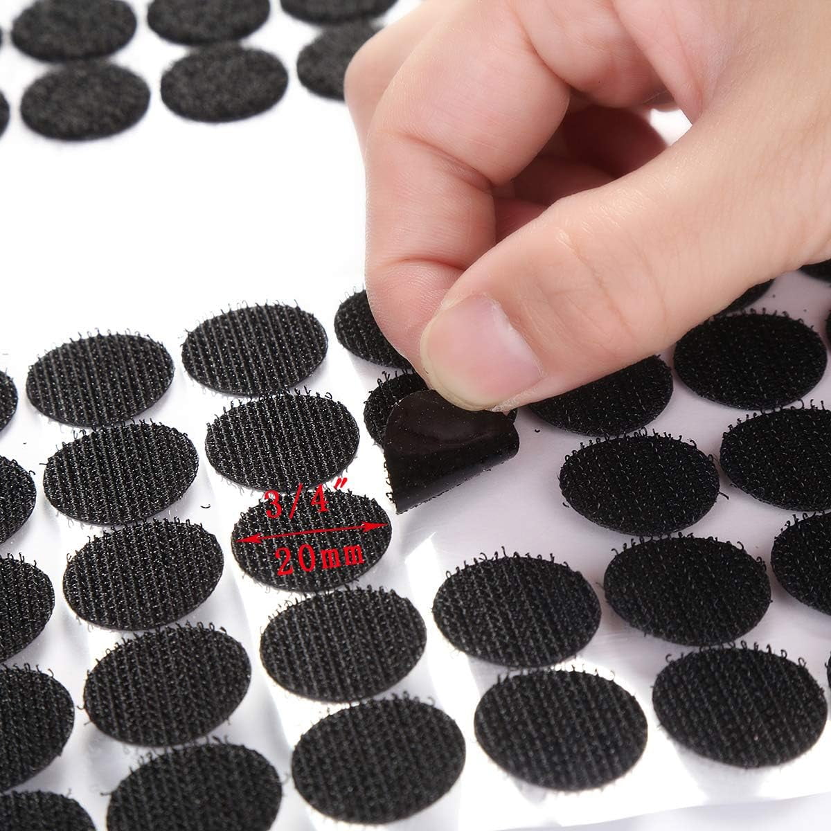 1000 Pcs 20mm Self-Adhesive Velcro Dots Glue Dots for Paper, Plastic, Glass,Leather, Metal, Garments(Black), Men's, Size: One Size