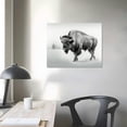 thumbnail image 3 of Nawypu Country Farmhouse Canvas Print Painting Animal Wall Art 'Black and White Bull Bison Gallery Wrapped Canvas Rustic Home Décor 45x30 in Gray, Black by, 3 of 4