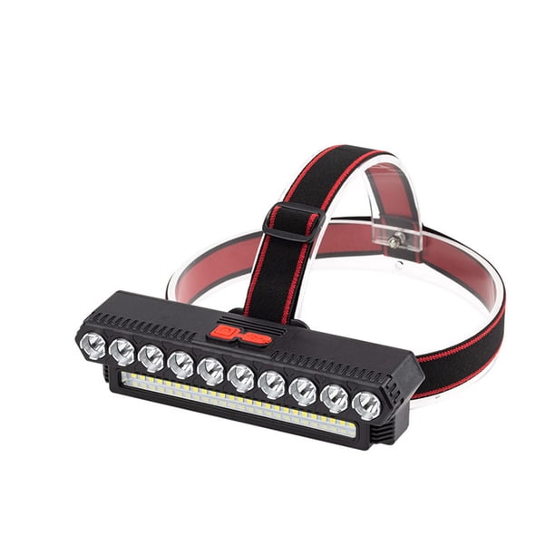 Yuarrent Faro COB alimentado por batería, botón de carga USB, Control ajustable, 1200mAh, repuesto de pesca nocturna, faro impermeable carpas 10 cuentas Yuarrent OD029479-03