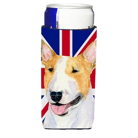 Bull Terrier with English Union Jack British Flag Ultra Beverage Insulators for slim cans (Best Food For English Bull Terrier)