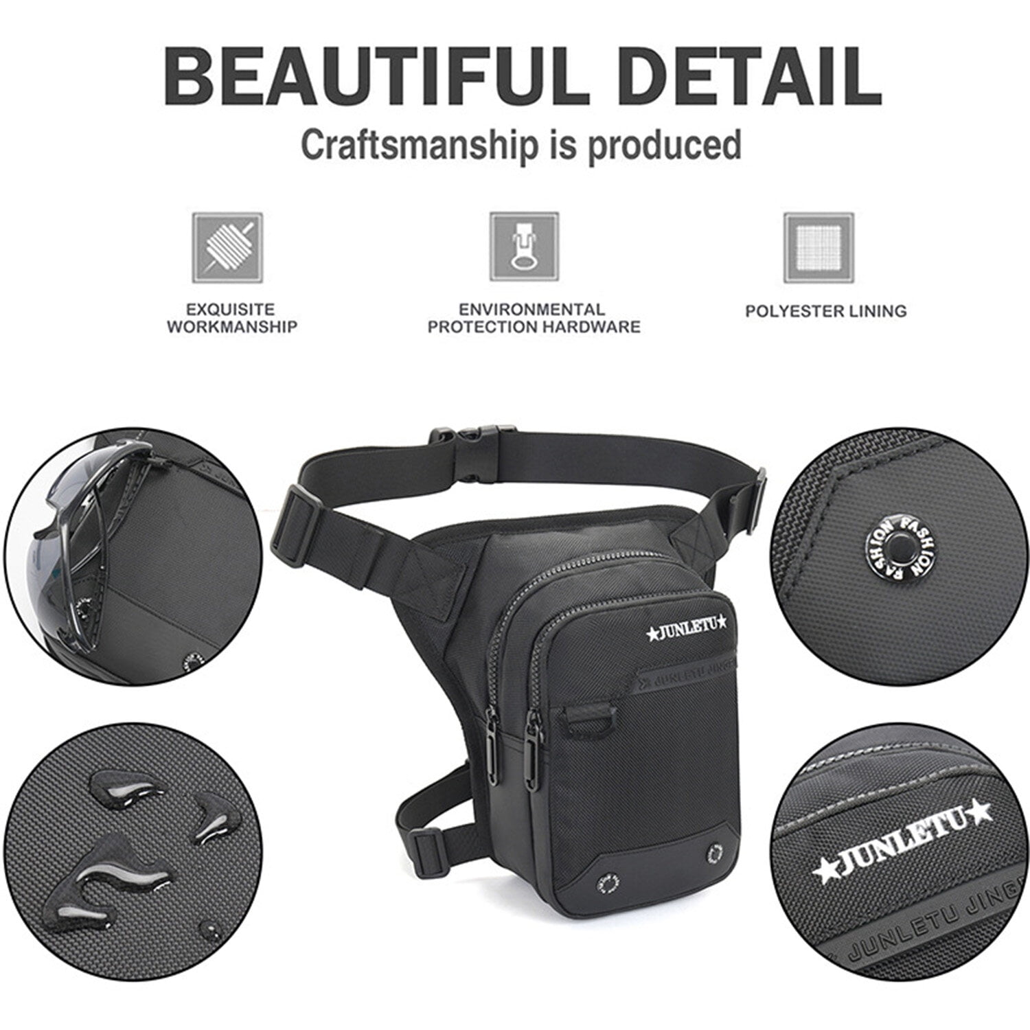 KAWELL Mens Waist Bag Fanny Pack Drop Leg Bag Thigh Bag Pouch Tactical Motorcycle Riding Waterproof Outdoor Sport