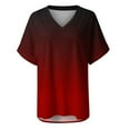 thumbnail image 4 of XIAfhje Womens Summer Tops V Neck Short Sleeve Basic Tee Casual Loose Fit Gradient Color T-Shirt Soft Comfy Blouse Tunic Tops, 4 of 4