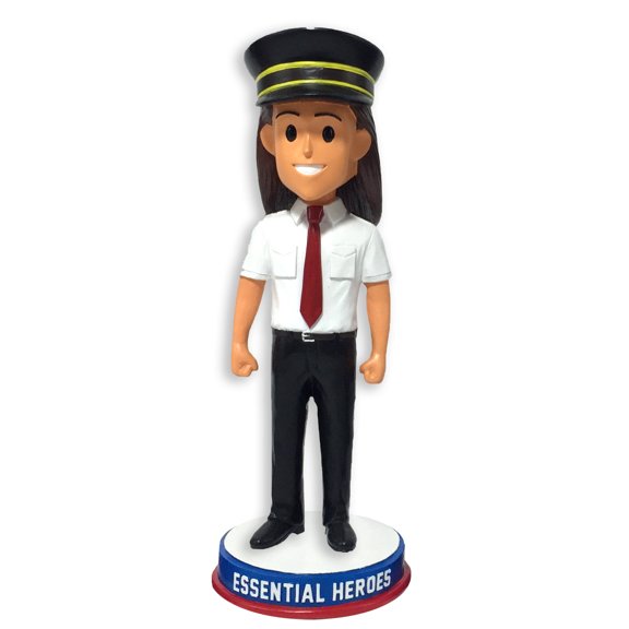 Train Conductor Engineer Essential Heroes Bobblehead Female Light Skin Tone