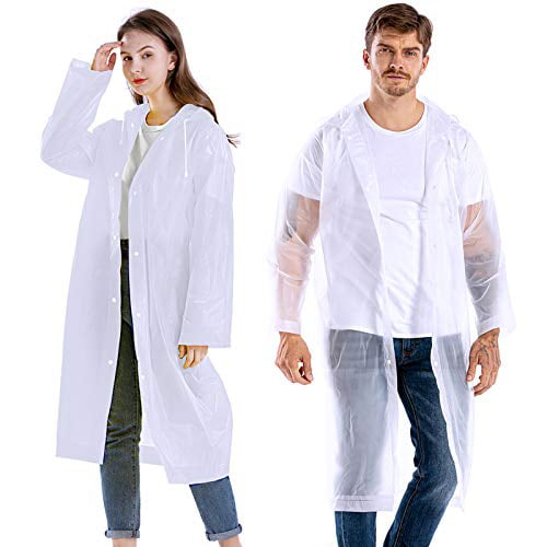 2 Pack EVA Rain Ponchos Rain Jackets Raincoats for Men Women Plastic Rain Gear CeroPro Rain Coats for Adults Reusable 