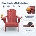 thumbnail image 3 of SERWALL Folding Adirondack Chair Set of 4 with Dual Cup Holders & Phone Holder, All-Weather HDPE Fire Pit Chairs for Outdoor, Patio, Poolside, Garden - Light Red, 3 of 12