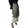 thumbnail image 6 of Women Korean Tie Up See Through Sequins Flower Lace Apron Skirt Sheer Layering Long Skirt Covering Overskirt Hip Scarf, 6 of 9