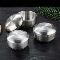 ULTNICE Reusable Bowls with Lid Stainless Steel Soup Bowl for Restaurants Dining Out 1 Set