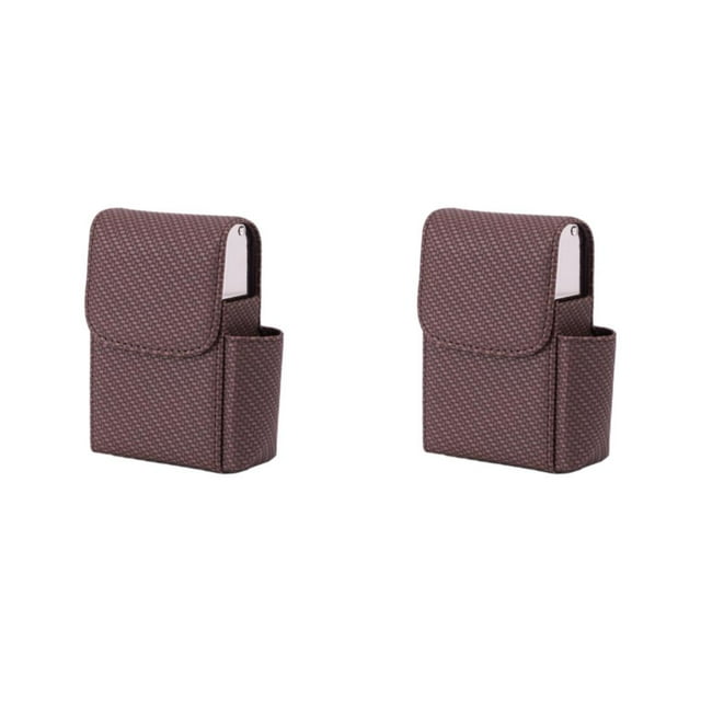 jesticaly Easy To Close And Open PU Cigarette Case For Business Cards Business Card Case Cigarette Cases Woven brown 2Set