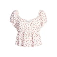 thumbnail image 5 of No Boundaries Picot Trim Babydoll Top, Women’s XXS-XXL, 5 of 5