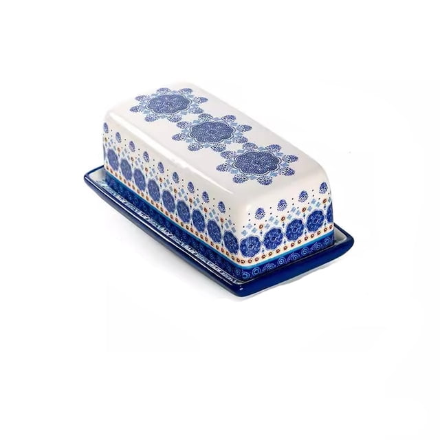 Ceramic Butter Box European Tableware with Lid Beef Oil Pan Yellow Oil Pan Cheese Box Storage