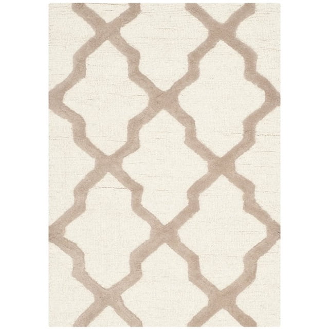 Safavieh Cambridge Collection CAM121P Handmade Moroccan Geometric Ivory and Beige Premium Wool Area Rug (3' x 5')