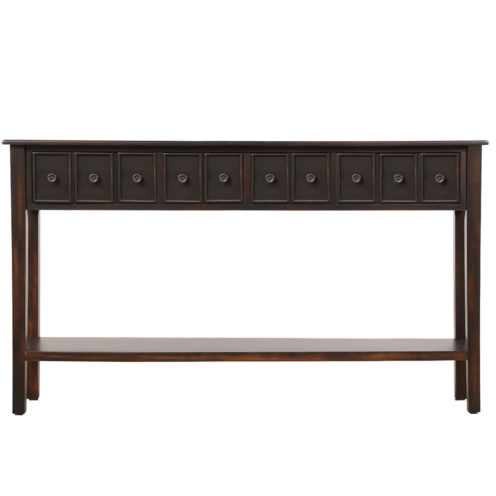 Frcolor 1pc 60 Inch Retro Entryway Console Table With Drawers And Shelf Home Furniture Walmartcom Walmartcom